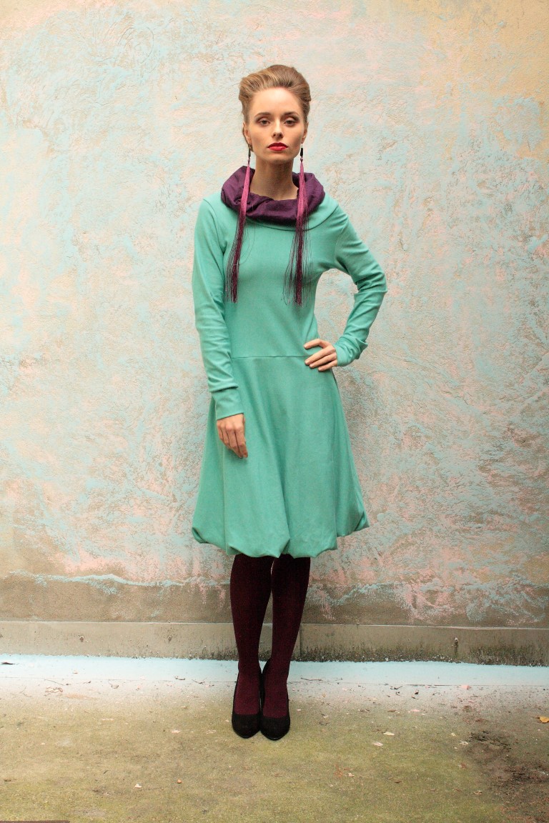 Ballonkleid, Hoodie Kleid, pastelfarben