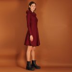 Ballonkleid mit Kapuze/Hoodie in weinrot