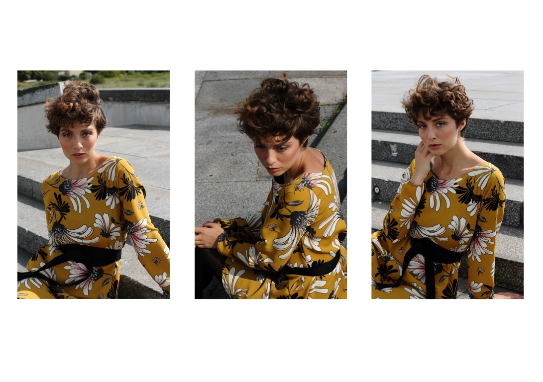 Herbstliches Blumenkleid