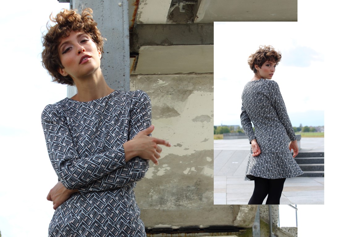 Volant Kleid grafisch