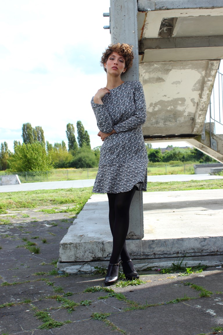 schwarz weißes Partykleid