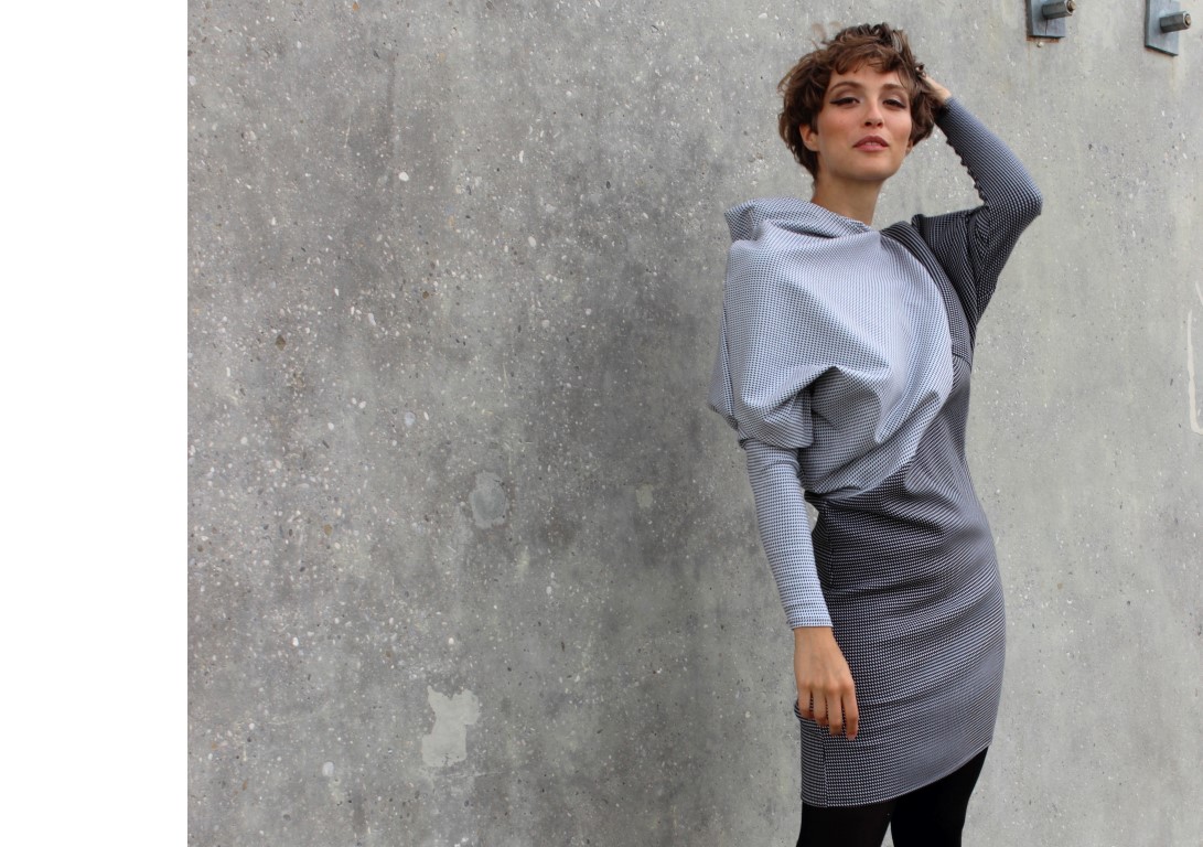 black and white dress