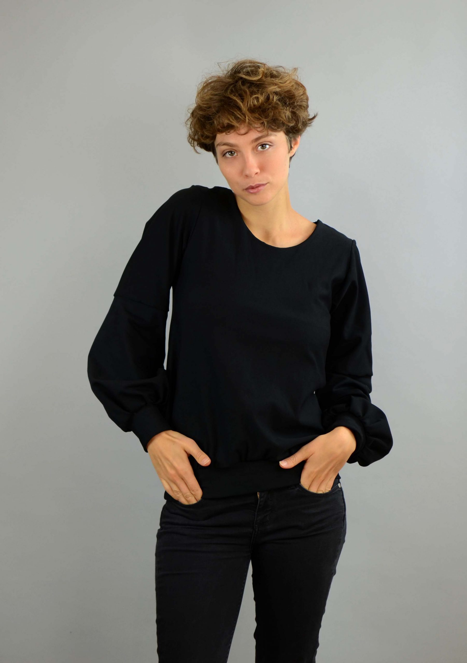 Pulli ballon schwarz sweater