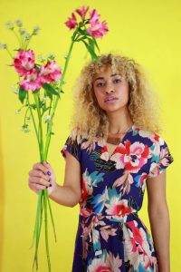 florales Wickelkleid