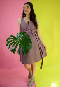 getreiftes Wickelkleid