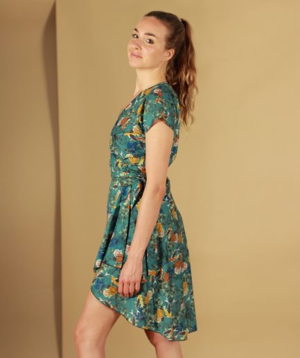 Asymmetrisches Wickelkleid Line aus Bio Baumwolle (kbA)