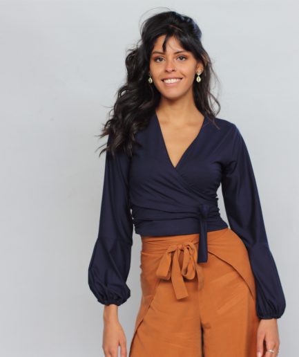 Tencel Wickelshirt Runa blau