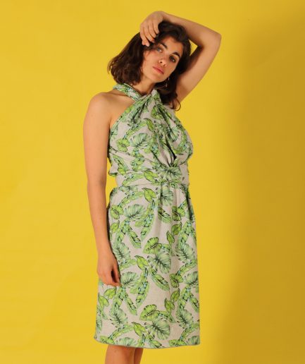 Sommer Wickelkleid "Leafs" mit Blättermuster