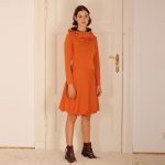 Ballonkleid mit Kapuze/Hoodie in rost