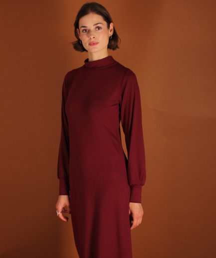 Turtleneck Kleid berry