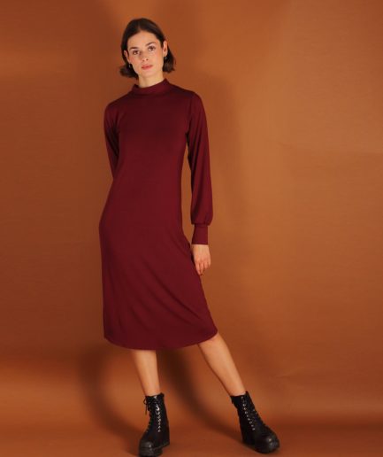 Turtleneck Kleid berry