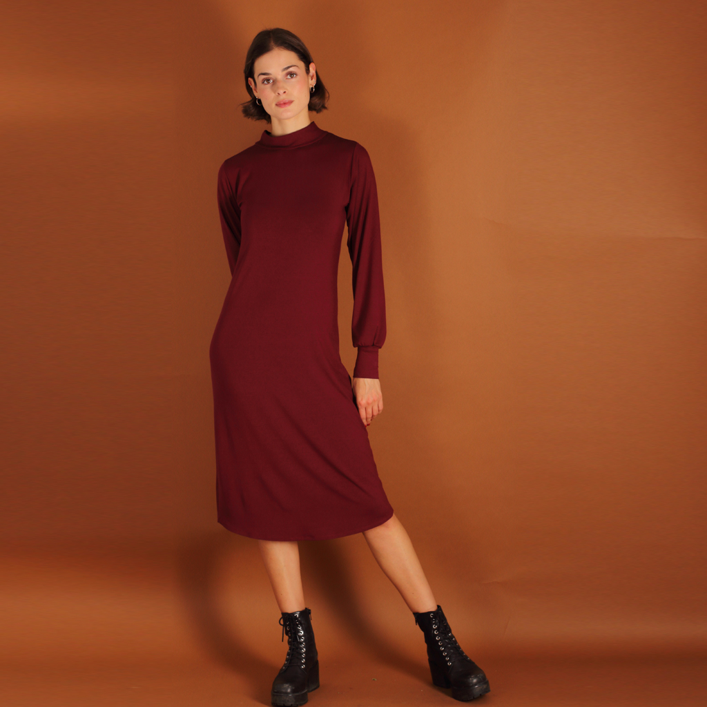 Noa_berry4 Turtleneck Kleid berry