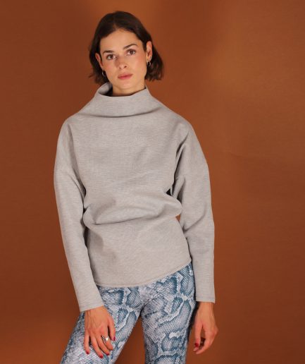 Stehkragen Pullover grau