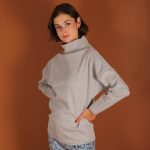 Stehkragen Pullover grau
