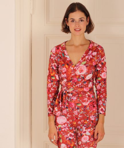 Blumen Wickelbluse