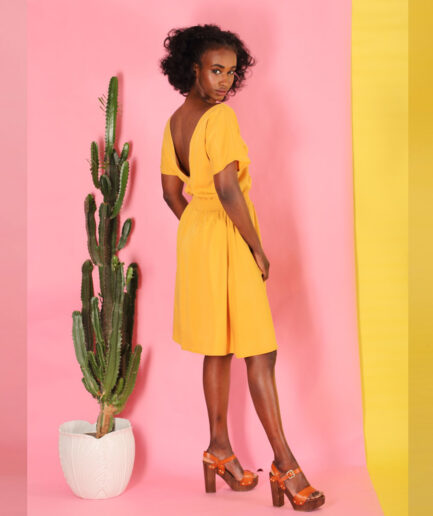 gelbes Tencel Kleid