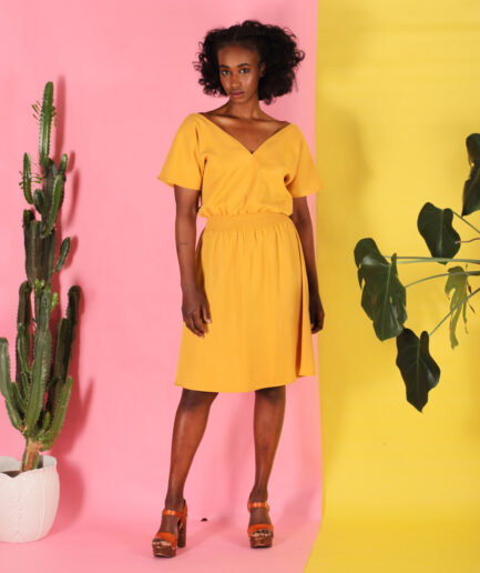 gelbes Tencel Kleid
