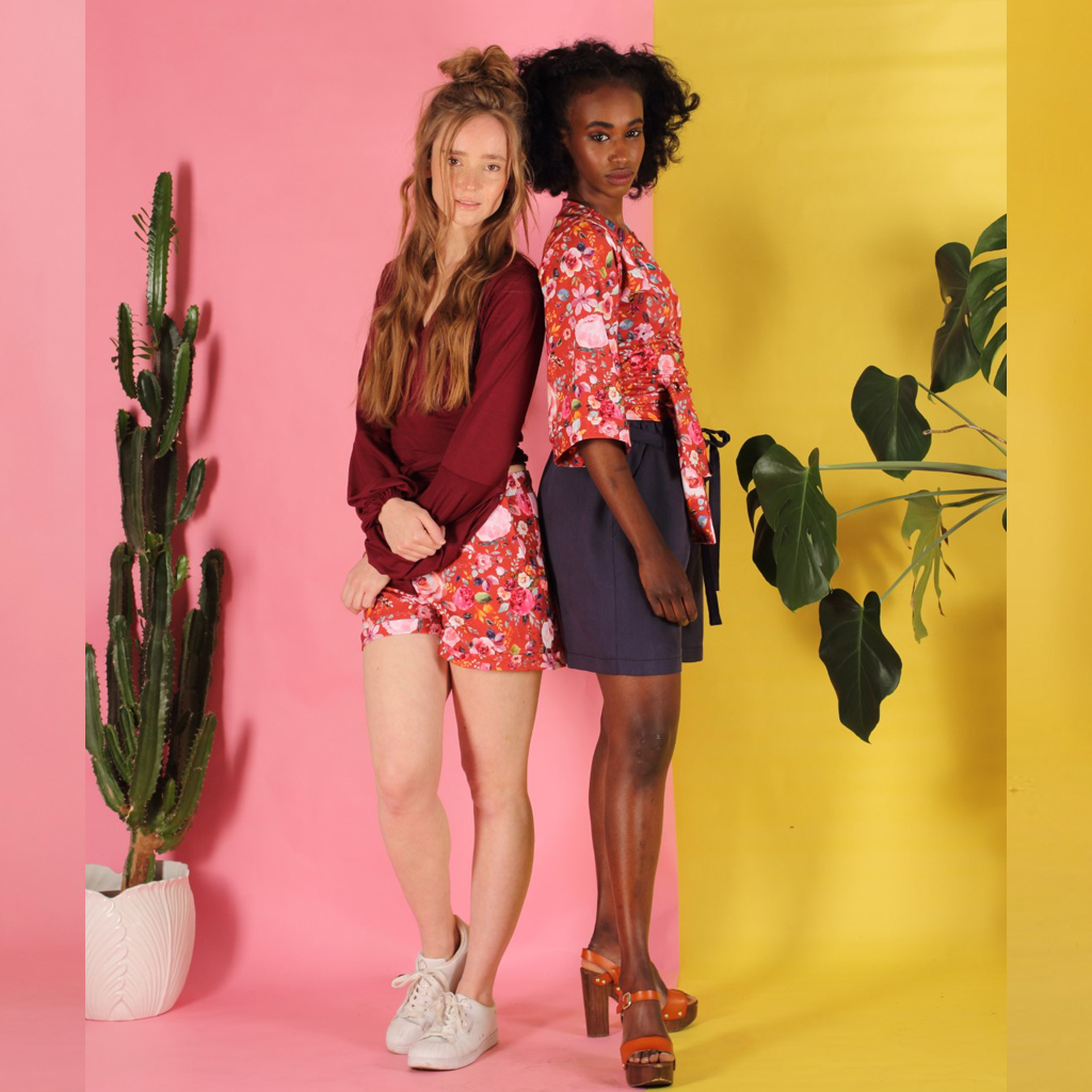 Kimberle_Set5 Wickelshirt Kimberlé mit kurzen Armen