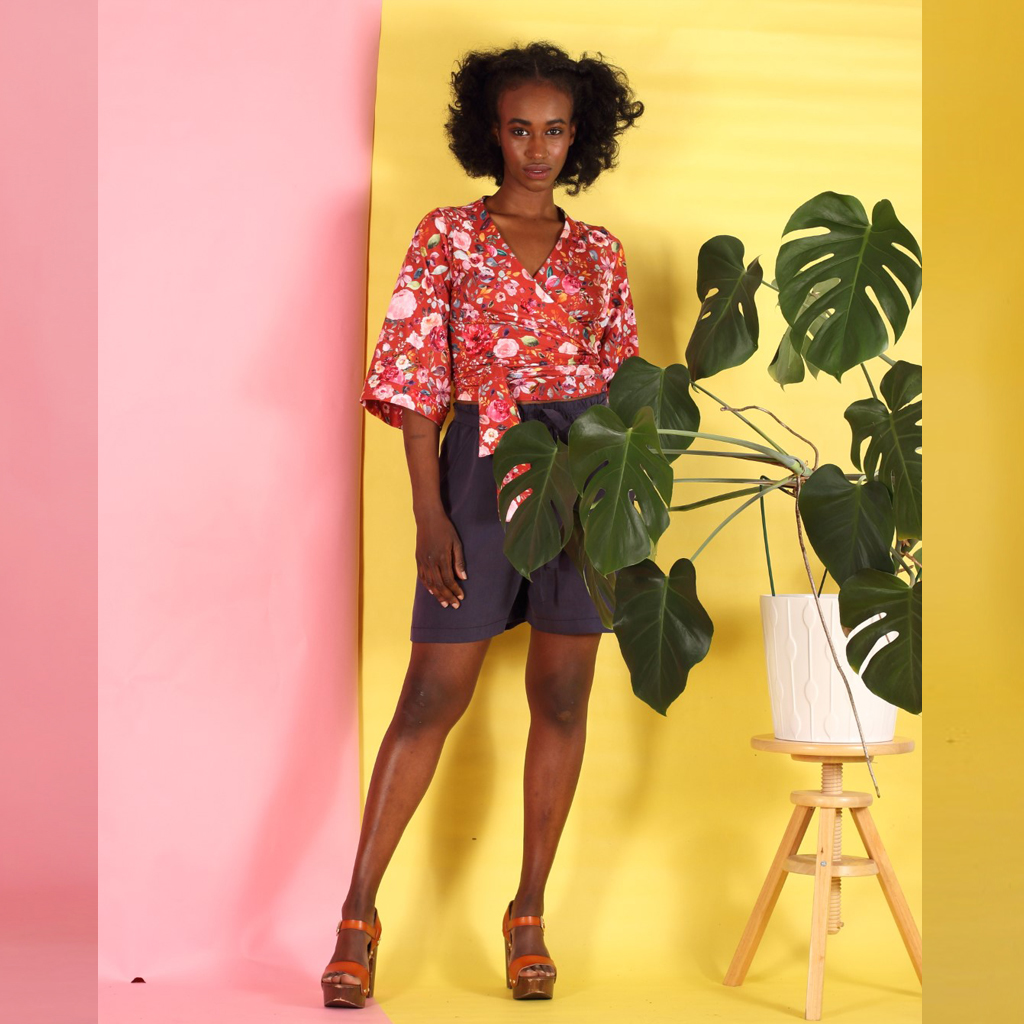 Kimberle_shortshirt Wickelshirt Kimberlé mit kurzen Armen