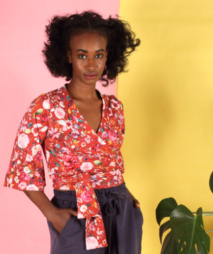 Wickelshirt Kimberlé mit kurzen Armen