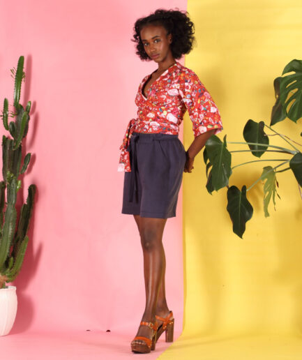 Wickelshirt Kimberlé mit kurzen Armen