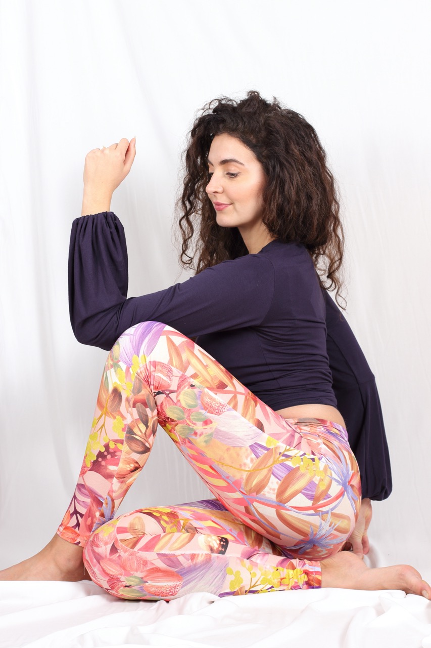 Leggings_Taminah Large Cross Bund Leggings, Yoga Leggings, Biobaumwolle