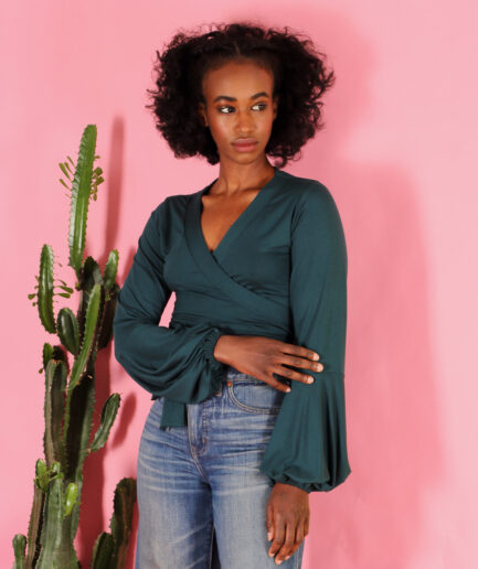 Tencel Wickelshirt Runa/petrol