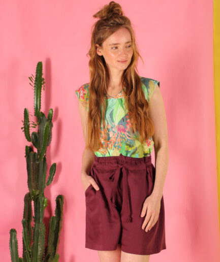 Shirt Valita mit floralem Muster rückenfrei