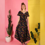 Longdress Vlaria aus floraler Bio Baumwolle
