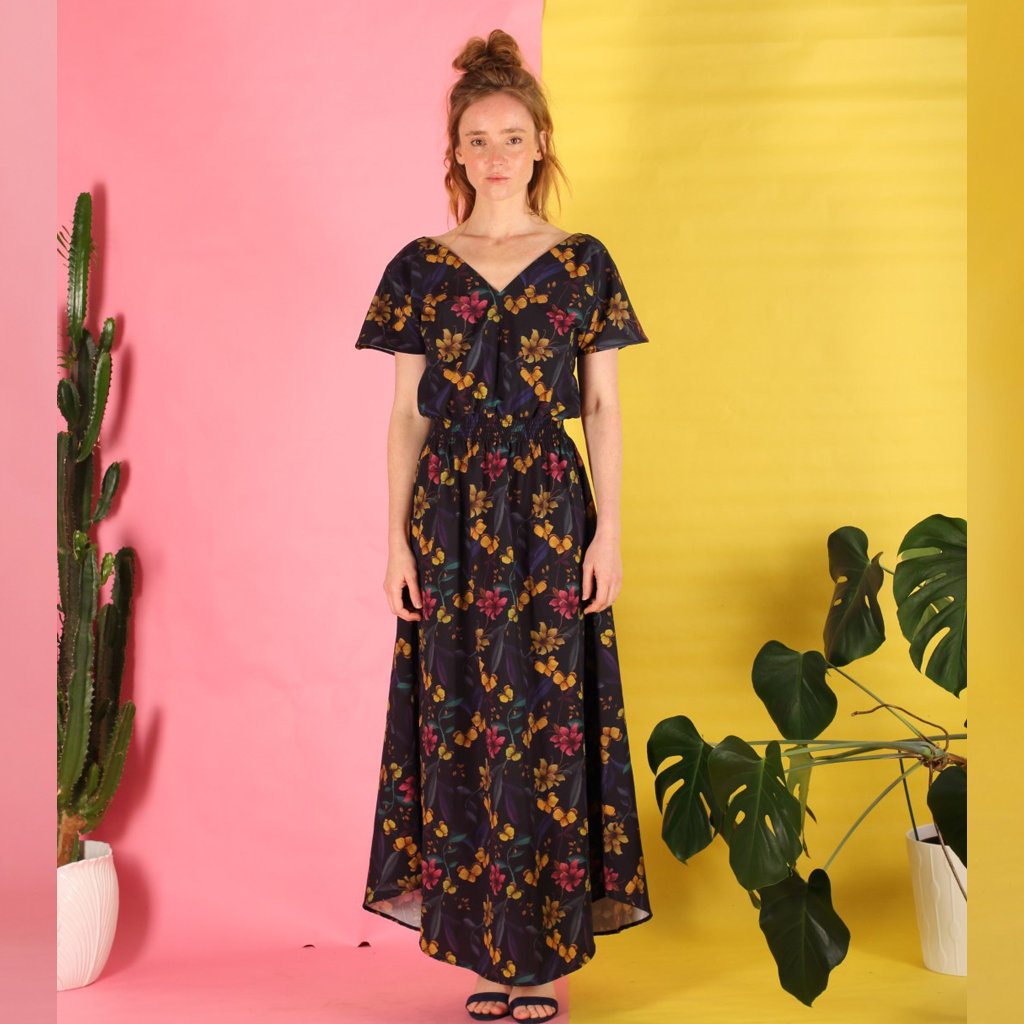 Vlaria_Kleid7 Longdress Vlaria aus floraler Bio Baumwolle