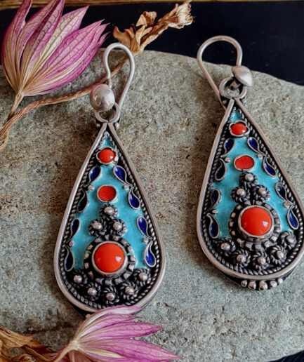 Cloisonné Emaille Ohrringe