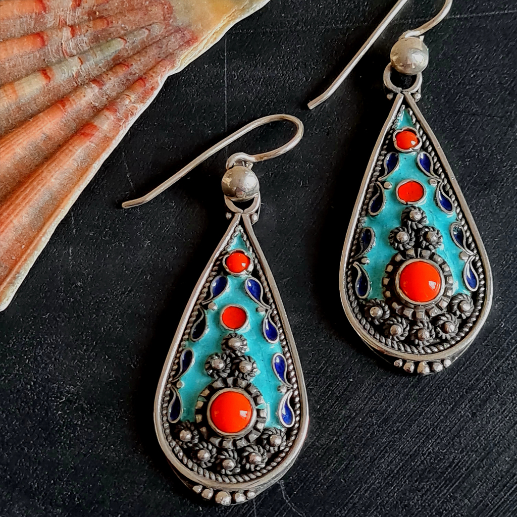 Cloisonné Emaille Ohrringe_6 Cloisonné Emaille Ohrringe