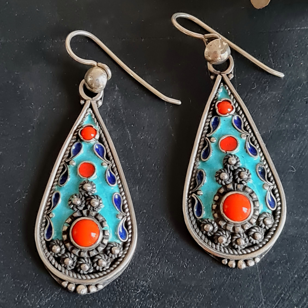 Cloisonné Emaille Ohrringe_5 Cloisonné Emaille Ohrringe