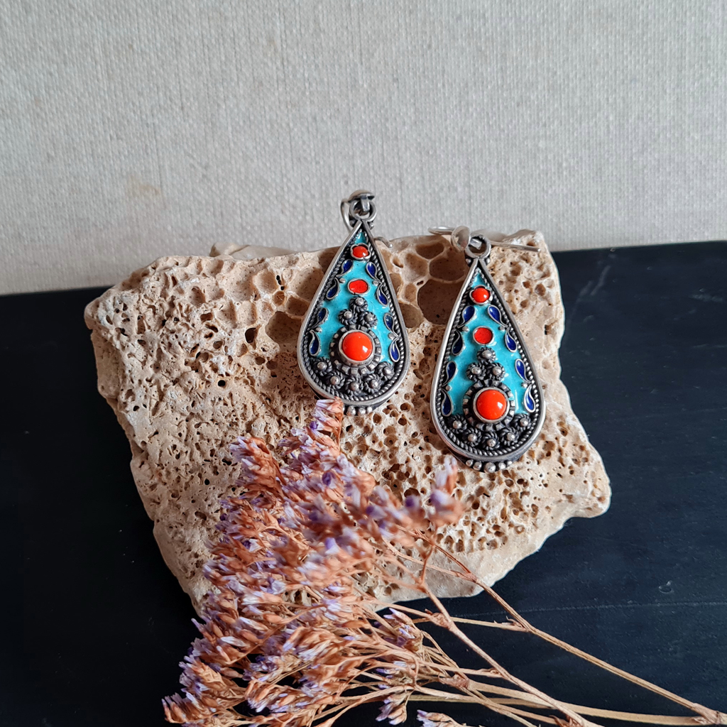 Cloisonné Emaille Ohrringe_3 Cloisonné Emaille Ohrringe