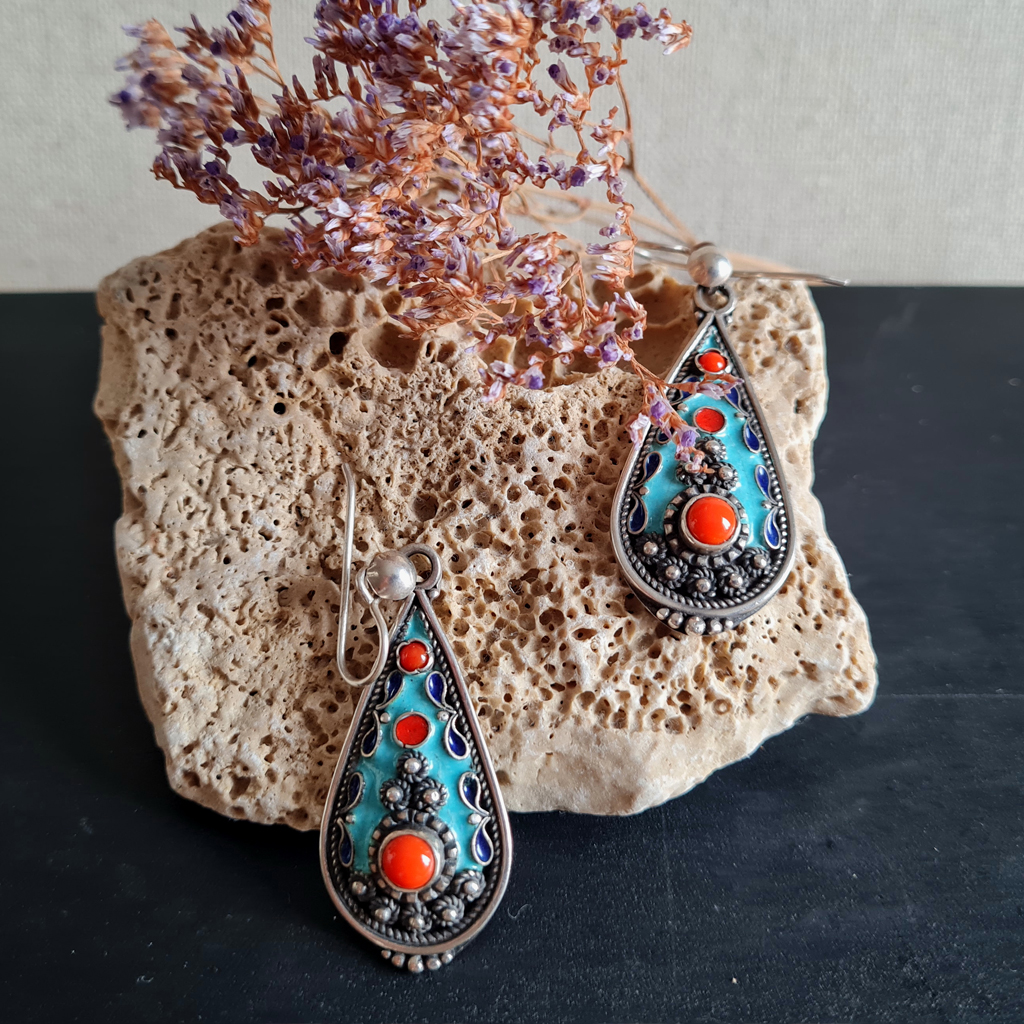 Cloisonné Emaille Ohrringe_2 Cloisonné Emaille Ohrringe