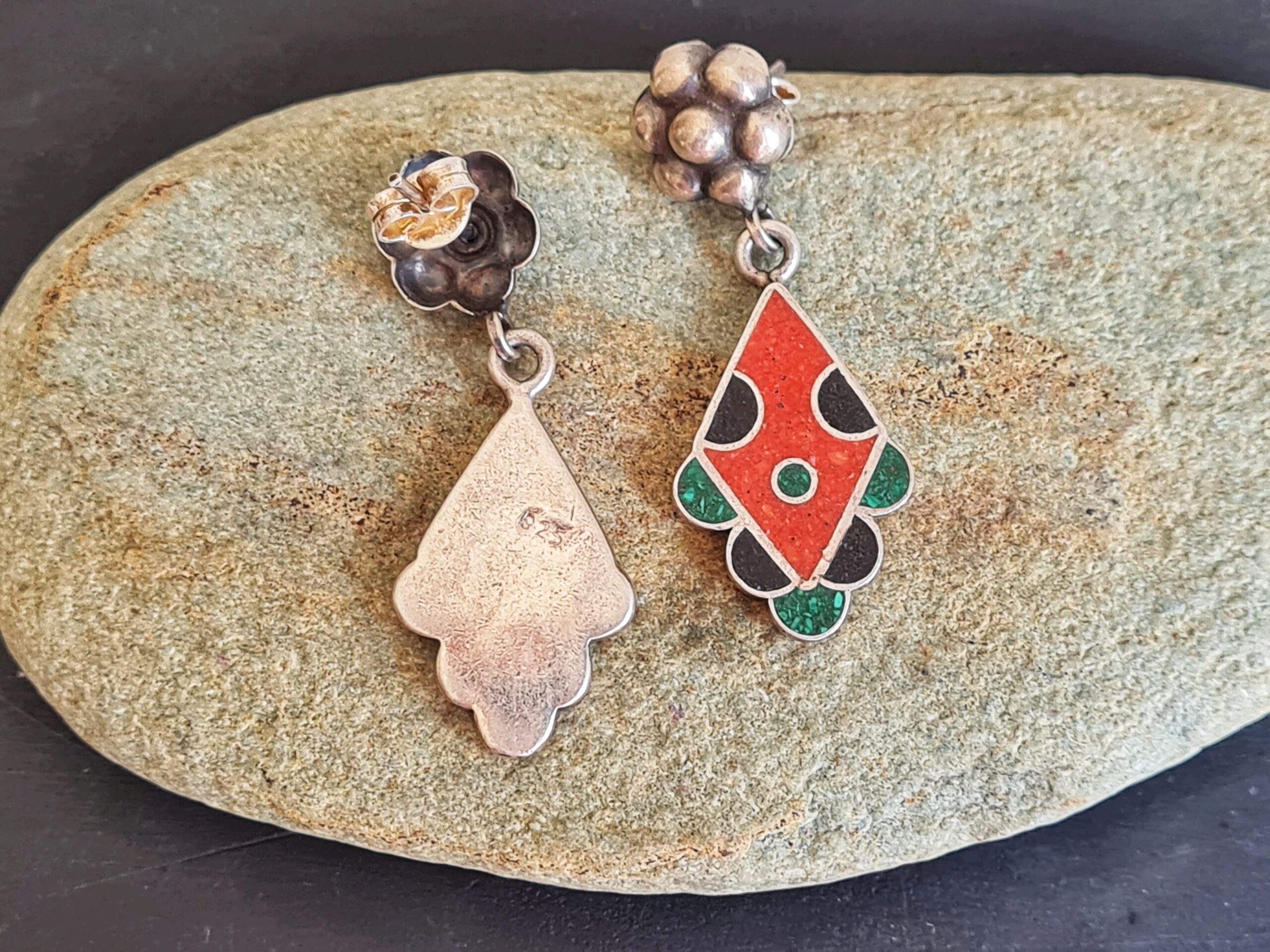 Emaille Cloisonné Ohrringe Indien 2 Emaille Cloisonné Ohrringe