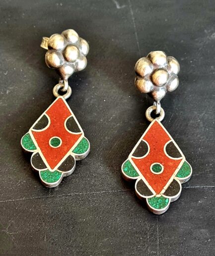 Emaille Cloisonné Ohrringe