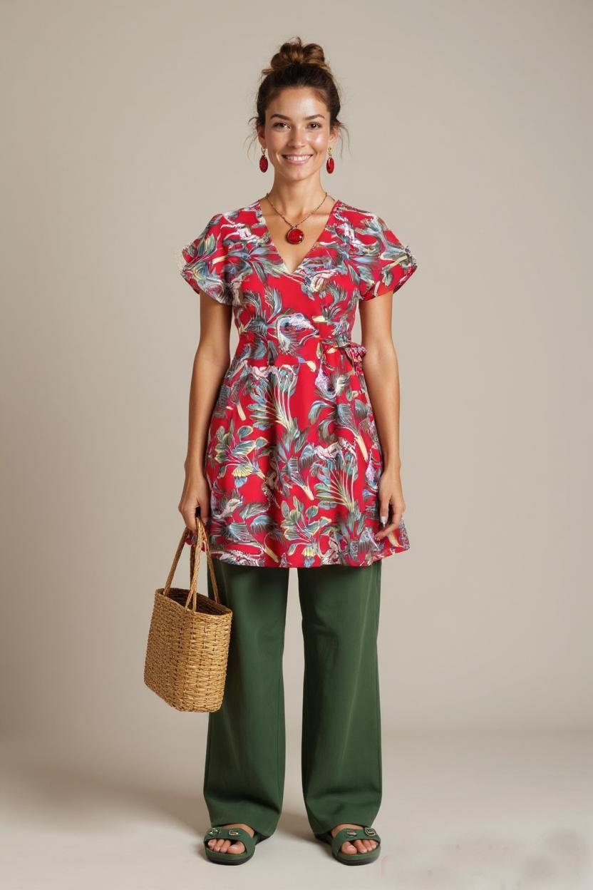 Patara_2 nachhaltige Wickelkleid mit Dschungelprint